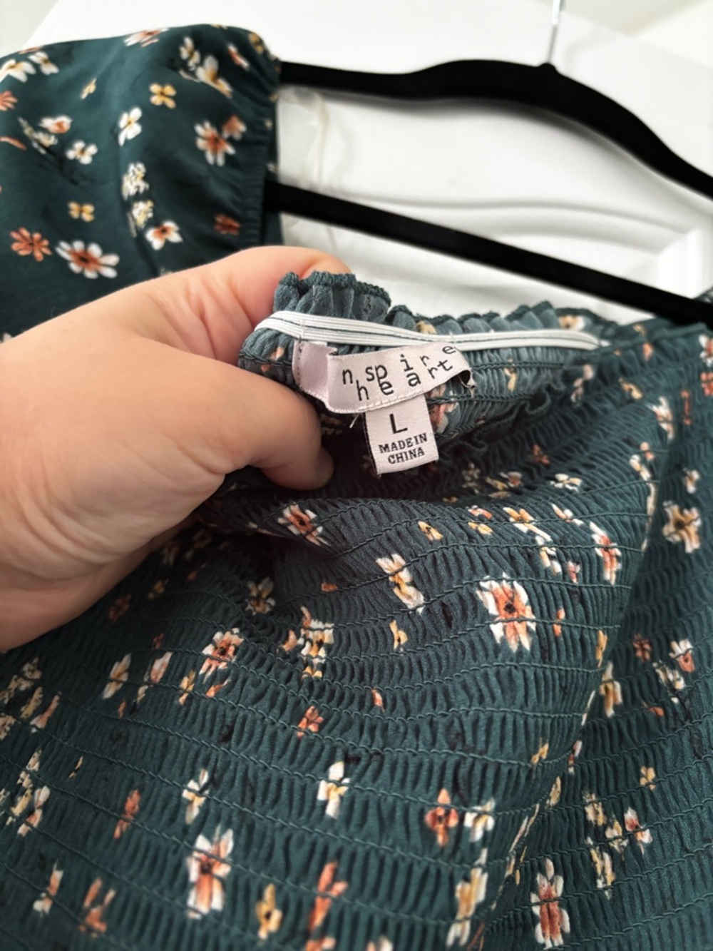 Emerald Bloom Smocked Floral Dress - Picture 4 of 5